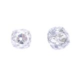 A selection of old-cut diamonds. Total weight 0.82ct. Approximate size range 0.30 to 0.07ct,