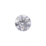 A brilliant-cut diamond, weighing 0.39ct. Estimated J-K colour, SI clarity. Diamonds fairly bright.