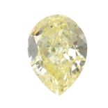 A pear-shape 'coloured' diamond, weighing 1.02cts. Accompanied by report number 14782826, dated 15th