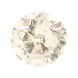 A brilliant-cut diamond, weighing 0.57ct. Estimated I-J colour, P1-P2 clarity. Diamond is fairly