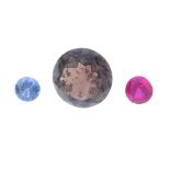 A selection of gemstones. Some gemstones possibly paste, composite, treated or synthetic. Some