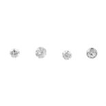 Four brilliant-cut diamonds. Total weight 0.44ct, approximate size range 0.16 to 0.10ct. Overall