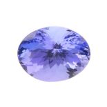 An oval-shape tanzanite, weighing 2.27cts. Tanzanite medium purplish blue, fairly well saturated