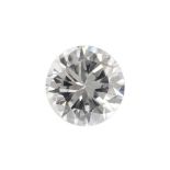 A brilliant-cut diamond, weighing 0.43ct. Estimated I-J colour, SI clarity. Overall condition