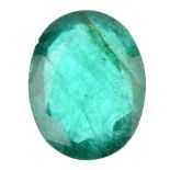A selection of gemstones. To include an emerald weighing 1.83cts, together with further vari-shape