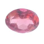 Eight oval-shape pink tourmalines. Total weight 8.94cts, approximate size range 1.22 to 1.08cts. Due