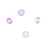 A selection of circular-shape pink sapphires. Total weight 1.04cts, approximate size range 0.13 to