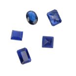 A selection of sapphires. To include square, oval and circular-shapes. Total weight 12.76cts,