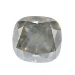 A cushion-cut 'coloured' diamond, weighing 4.29cts. Accompanied by report number 1152566161, dated