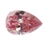 A pear-shape coloured diamond, weighing 0.16ct. Accompanied by report number 2175045362, dated