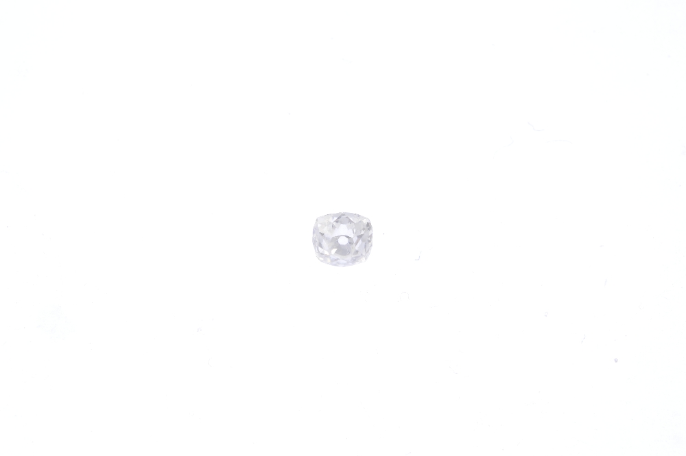 An old-cut diamond, weighing 0.44ct. Estimated tinted yellow colour, P1 clarity. Diamond is fairly - Image 2 of 2