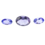 A selection of vari-shape gemstones, to include tanzanite. Total weight 24.84cts. Some gemstones