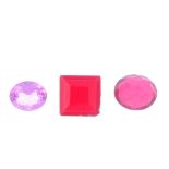 A selection of gemstones. Some gemstones possibly paste, composite, treated or synthetic. Some