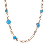 POMELLATO - an 18ct gold gem-set 'Capri' necklace. The belcher-link chain, with joined irregular