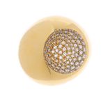 GEORG JENSEN - an 18ct gold diamond 'Cave' ring, by Jacqueline Rabun, for Georg Jensen. Of bombe