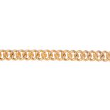 An 18ct gold bracelet. The curb-link chain, with partially concealed push-clasp. Maker's mark ABJ