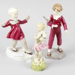 A collection of Royal Doulton and Royal Worcester figures to include five figurines modelled after