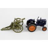 A Britains cast metal model Fordson Major tractor, a Britains cast metal model No 1201 Royal