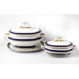 A set of Victorian Royal Worcester Aesthetic style tureens. Each of re-entrant oblong form, the