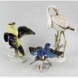 A large collection of Rosenthal porcelain birds. To include flamingo, kingfisher, cockerel, great