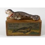 A Lehmann tinplate clockwork novelty toy, modelled as 'The Performing Sea Lion', in original box,