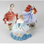 A group of ten Royal Doulton figures. Comprising: Autumn Breezes HN1934, Christmas Morn HN1992,