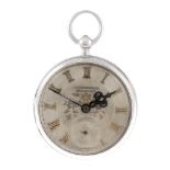 An open face pocket watch by John Forrest. Silver case, hallmarked Chester 1891. Signed key wind