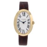 CARTIER - a Baignoire wrist watch. 18ct yellow gold case. Reference 3208, serial 109206QX. Signed