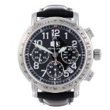 MAURICE LACROIX - a gentleman's Masterpiece Flyback Aviator chronograph wrist watch. Stainless steel