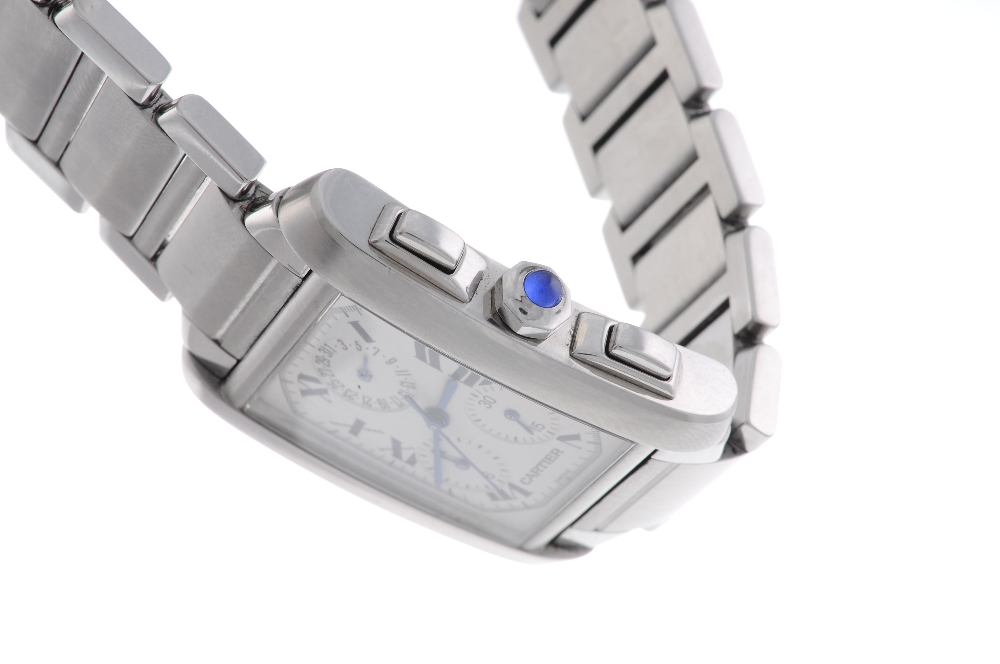 CARTIER - a Tank Francaise Chronoflex bracelet watch. Stainless steel case. Reference 2303, serial - Image 2 of 4