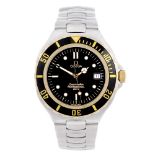 OMEGA - a gentleman's Seamaster Professional 200M bracelet watch. Stainless steel case with gold
