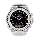 BREITLING - a gentleman's Navitimer 3300 Jupiter bracelet watch. Stainless steel case with slide