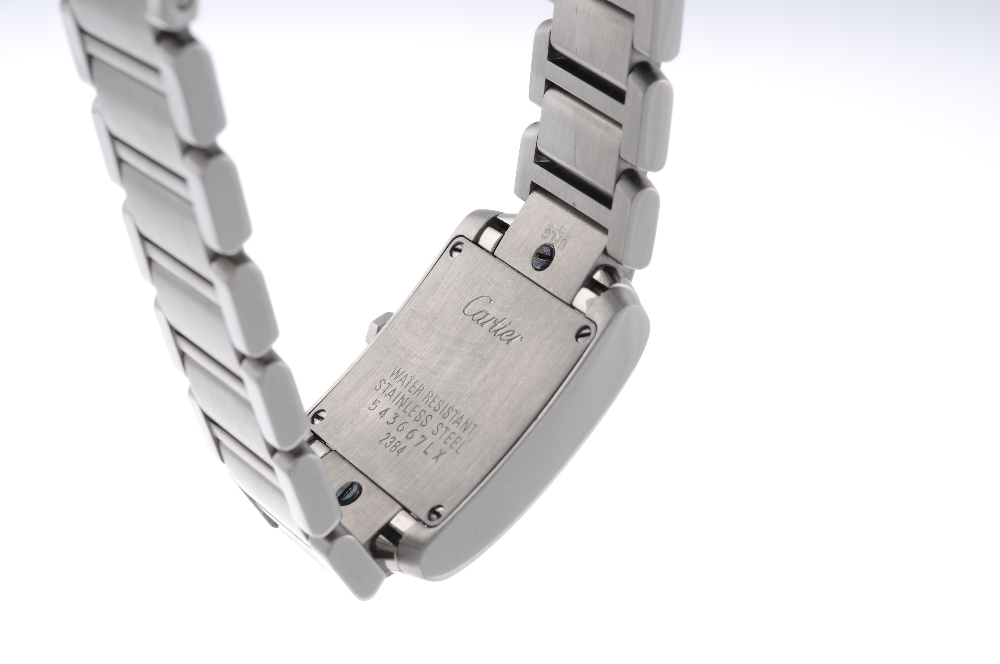 CARTIER - a Tank Francaise bracelet watch. Stainless steel case. Reference 2384, serial 543667LX. - Image 2 of 4