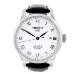 TISSOT - a gentleman's Le Locle wrist watch. Stainless steel case with exhibition case back.