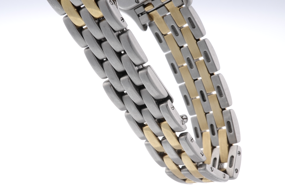 CARTIER - a Panthere bracelet watch. Stainless steel case with yellow metal bezel. Numbered - Image 4 of 4