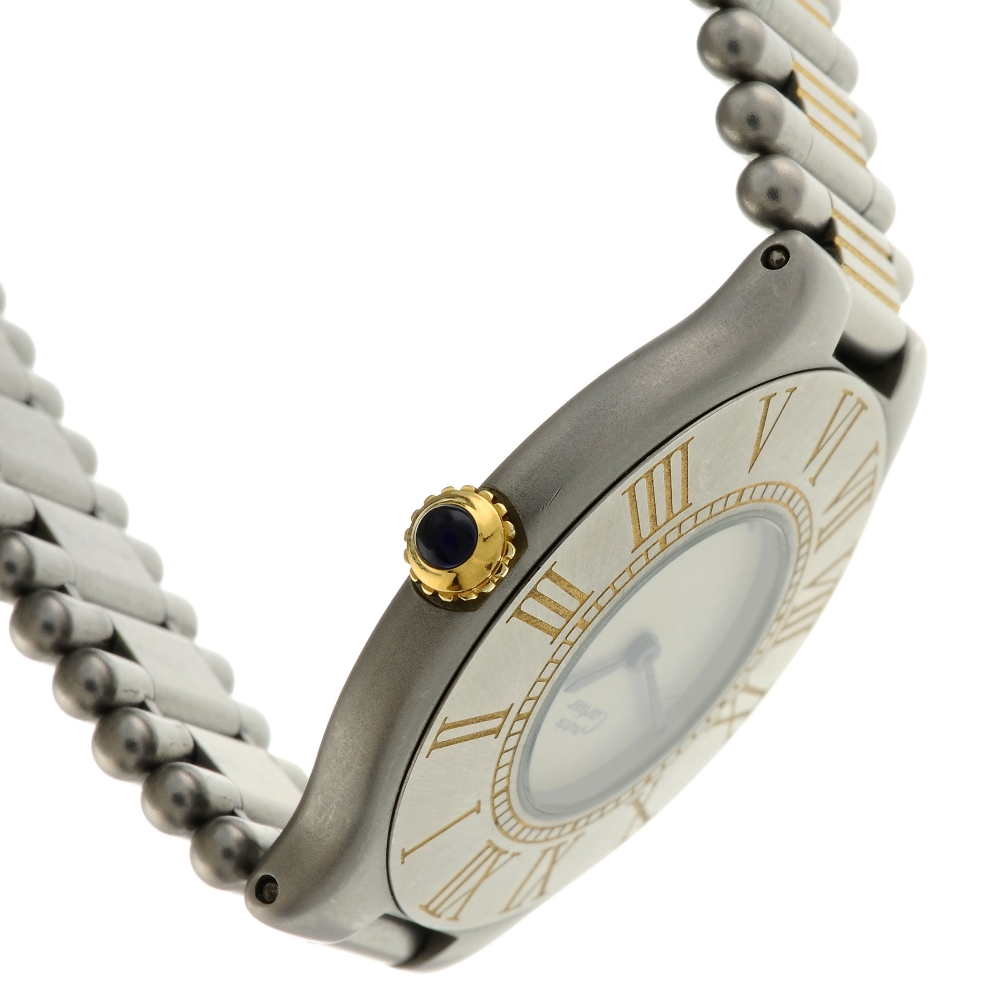 CARTIER - a Must De Cartier 21 bracelet watch. Stainless steel case with chapter ring bezel. - Image 3 of 4