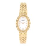 LONGINES - a lady's Prestige bracelet watch. 18ct yellow gold factory diamond set case. Reference