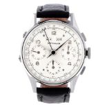 WITTNAUER - a gentleman's triple calendar chronograph wrist watch. Stainless steel case. Numbered