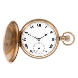 A full hunter pocket watch. 9ct yellow gold case, hallmarked Birmingham 1922. Numbered 251258.