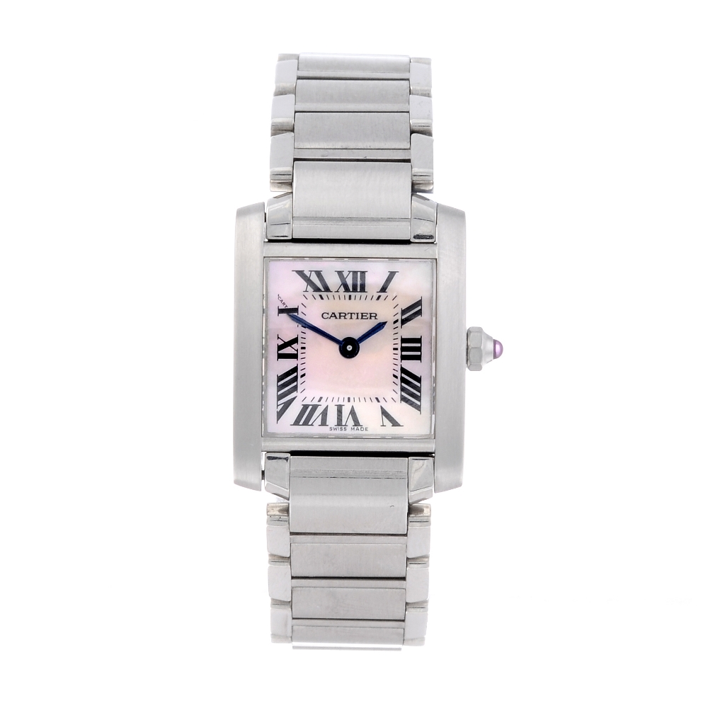 CARTIER - a Tank Francaise bracelet watch. Stainless steel case. Reference 2384, serial 543667LX.