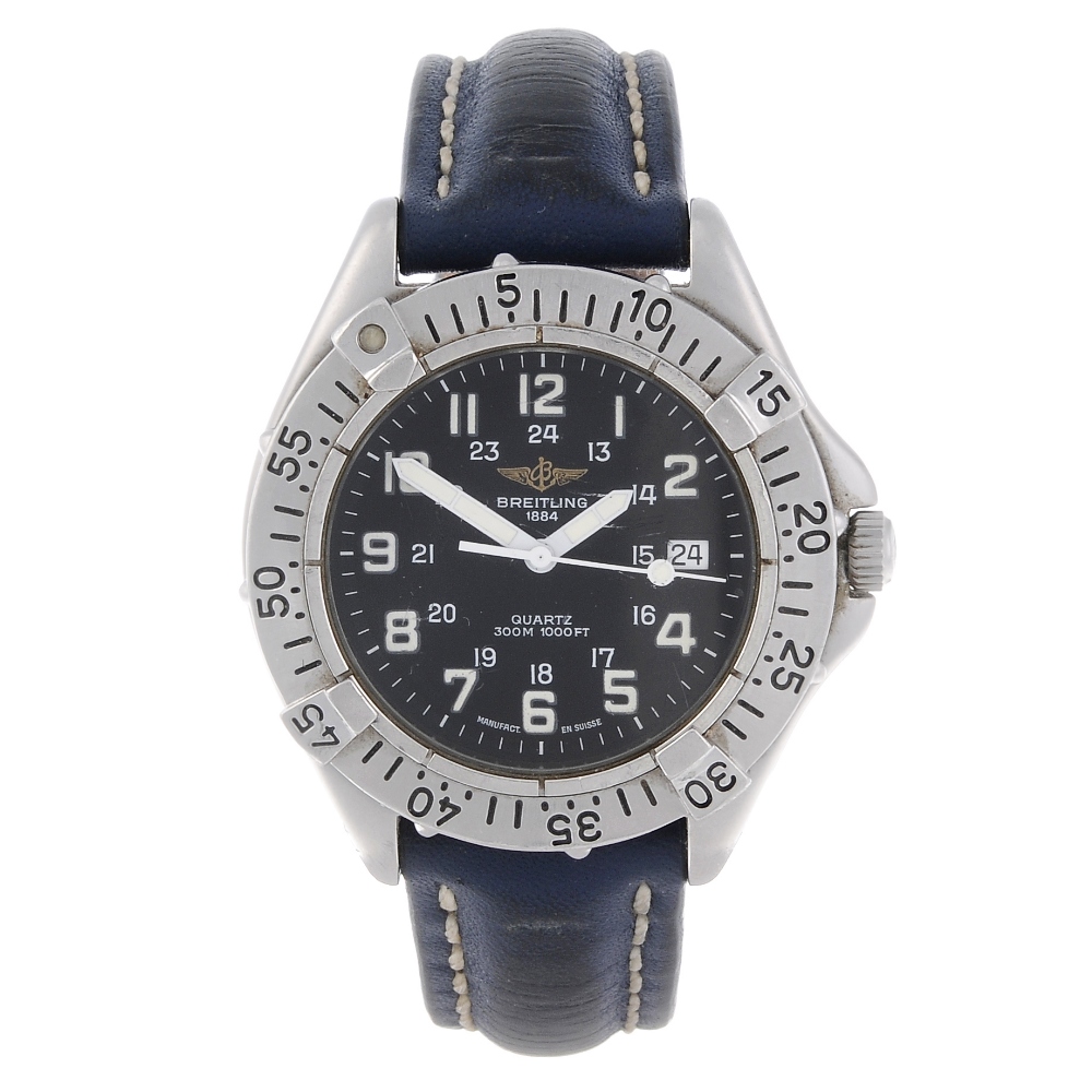 BREITLING - a gentleman's Colt wrist watch. Stainless steel case with calibrated bezel. Reference