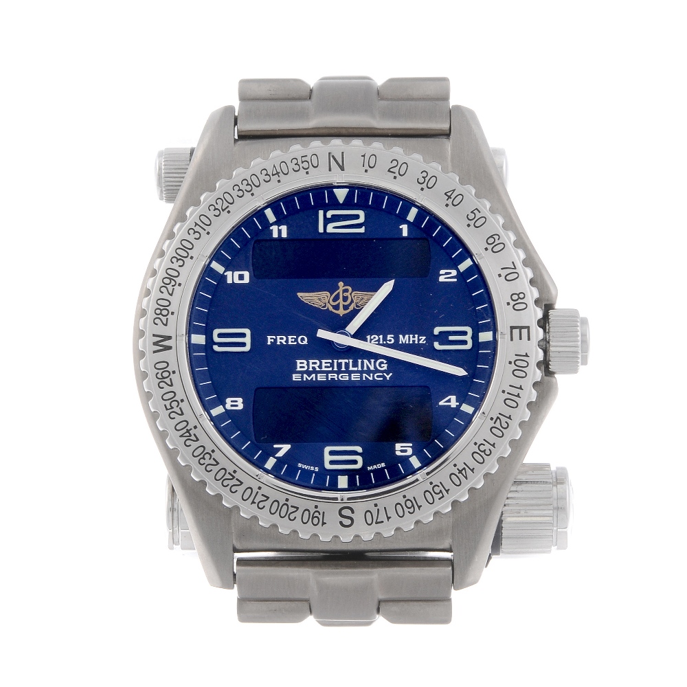 BREITLING - a gentleman's Professional Emergency bracelet watch. Titanium case with calibrated