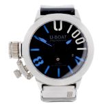 U-BOAT - a limited edition gentleman's U-1001 wrist watch. Number 061 of 1001. Stainless steel case.