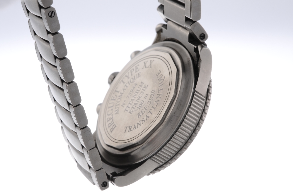 BREGUET - a gentleman's Type XX chronograph bracelet watch. Titanium case with calibrated bezel. - Image 2 of 4