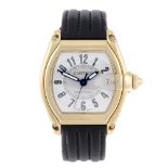 CARTIER - a Roadster wrist watch. 18ct yellow gold case. Reference 2524, serial 850897CD. Signed