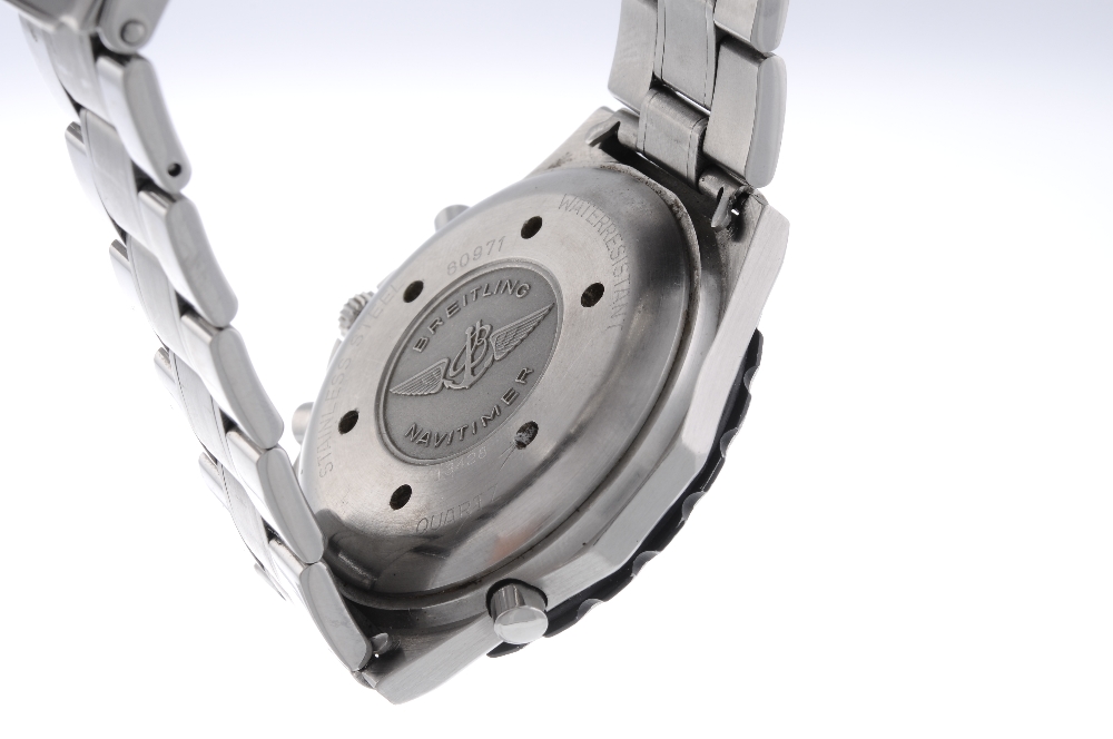BREITLING - a gentleman's Navitimer 3300 Jupiter bracelet watch. Stainless steel case with slide - Image 2 of 4