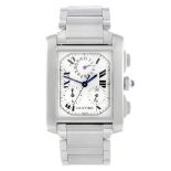 CARTIER - a Tank Francaise Chronoflex bracelet watch. Stainless steel case. Reference 2303, serial