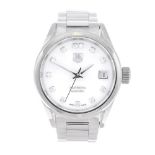 TAG HEUER - a lady's Carrera bracelet watch. Stainless steel case with exhibition case back.