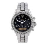 BREITLING - a gentleman's Aeromarine Intruder bracelet watch. Stainless steel case with calibrated