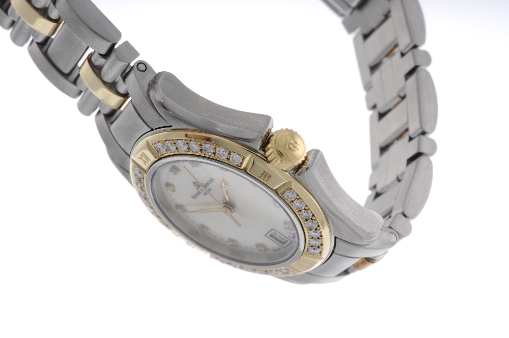 BAUME & MERCIER - a lady's Malibu bracelet watch. Stainless steel case with factory diamond set - Image 3 of 4